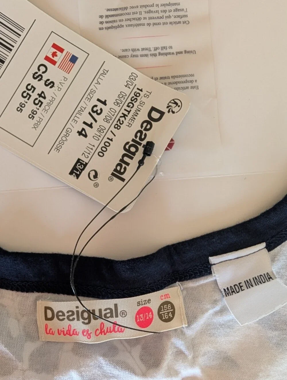 NWT Desigual Girls Reversible Sequin Heart Anchor Tank Top Size 13/14